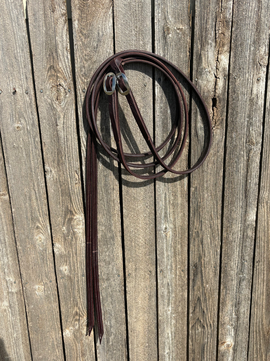 Berlin Custom Leather Double Stitched Latigo Leather Split Reins