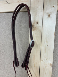 Stitched latigo split ear headstall